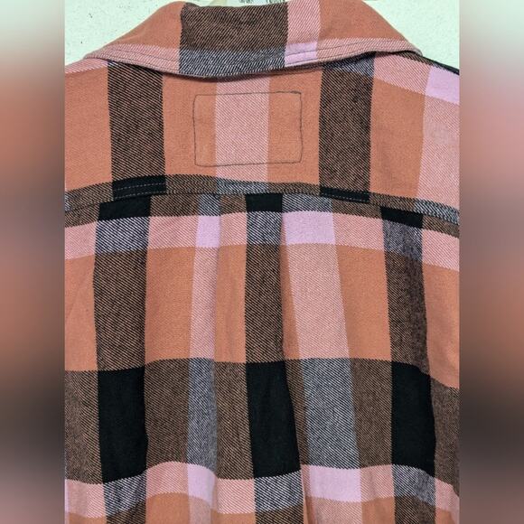 New Izzy Cargo Shirt checkered pink black Free People szS flannel plaid … - Picture 6 of 7
